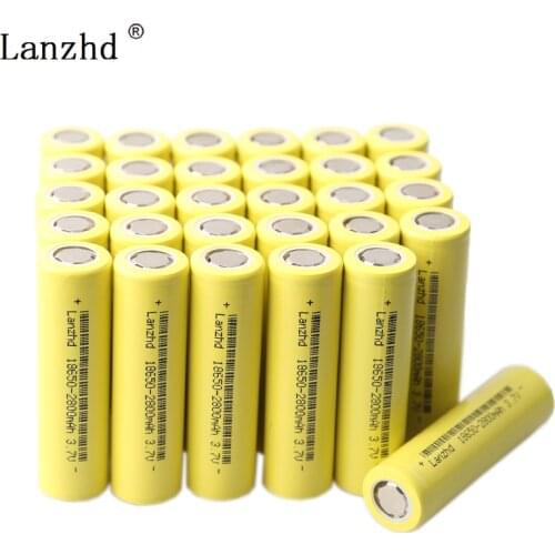 30Pcs 18650 battery 2800mah 18650 3.7V Rechargeable batteries Li ion lithium ion 15A Power battery for Electric bicycle