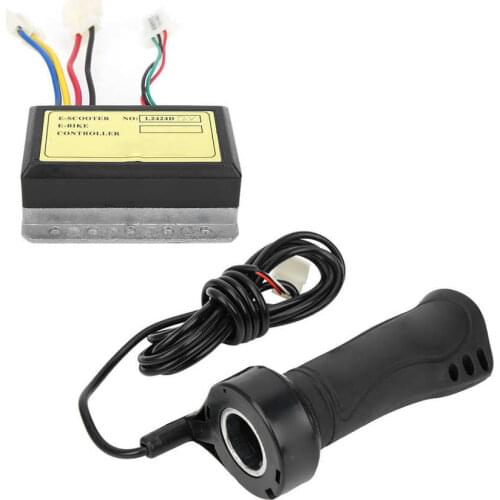 Electric Bicycle Accessories E-bike Scooter 12V 250W 3-Wired Brush Controller Extended Cable Twist Throttle Handlebar Grip Set