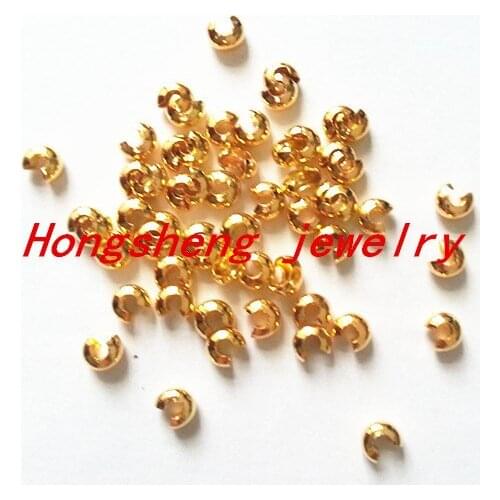 Free shipping 5mm 1000pcs/lot Jewellery Findings gold Crimp Bead Covers for Chunky Jewelry Making
