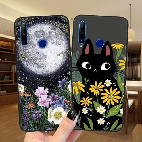 Flowers Leopard Dog Cat Floral Phone Case For Huawei Honor 30 10i 20i 9X 8X Honor20 10X Mate 10 20 Lite Pro Silicone Black Cover