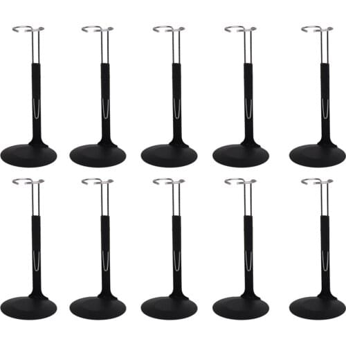 10Pcs Black Metal Adjustable Doll Stand 1/6 Scale C-Type Support Display Stand Holder for 12" Action Figures 10-14cm/4-5.5inch