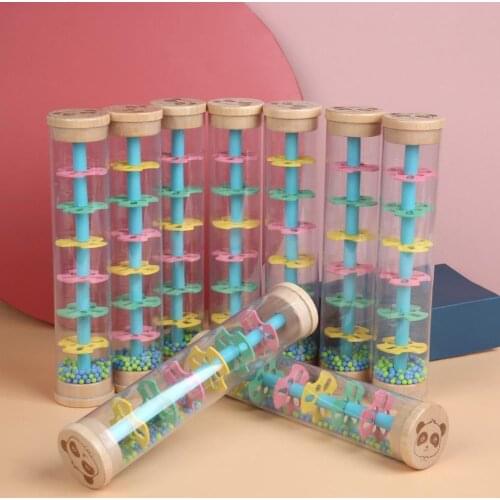 Kids Rainbow Hourglass Rainmaker Percussion Instrument Early Educational Toy