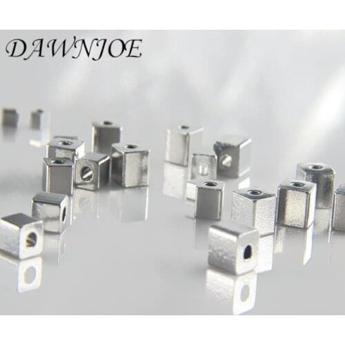 DAWNJOE 20 pcs 3/5/6 mm High Quality Stainless Steel Positioning Square Spacer beads DIY Making Bracelet Necklace Jewelry Findin