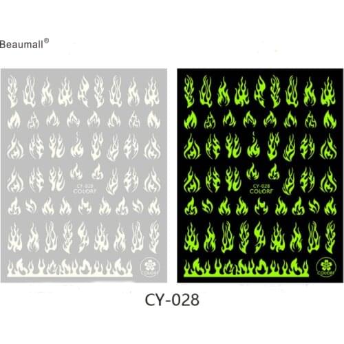 Fluorescent Effect Night Nails Art Manicure Back Glue Decal Decorations Nail Sticker For Nails Tips Beauty