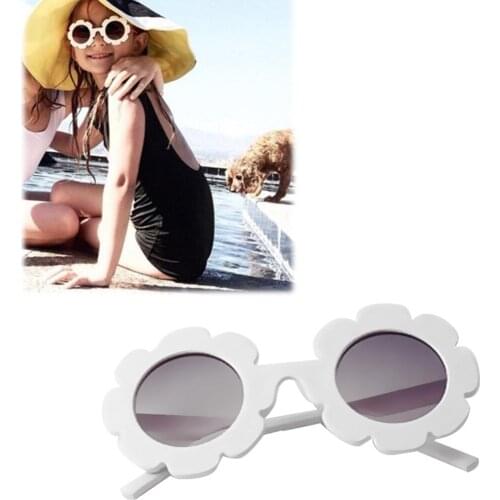 2 Pieces Stylish Baby Sun Flower Round Sunglasses Plastic Glasses Gift