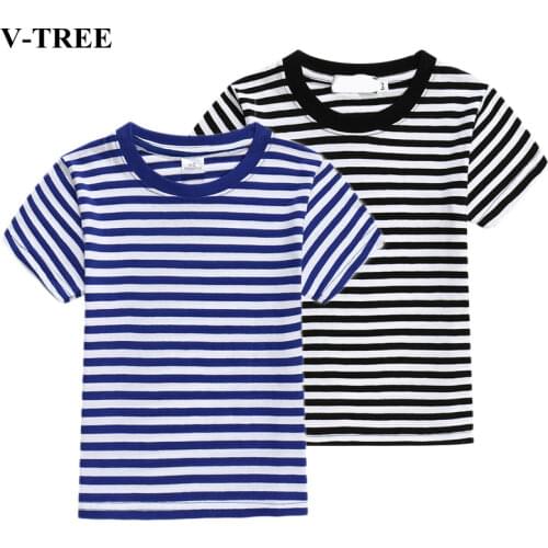 Summer Children T-shirt Navy T-shirts For Girls Short-sleeve Baby Tops Boys Tee Shirts Striped Teenager Outerwear Baby Shirts