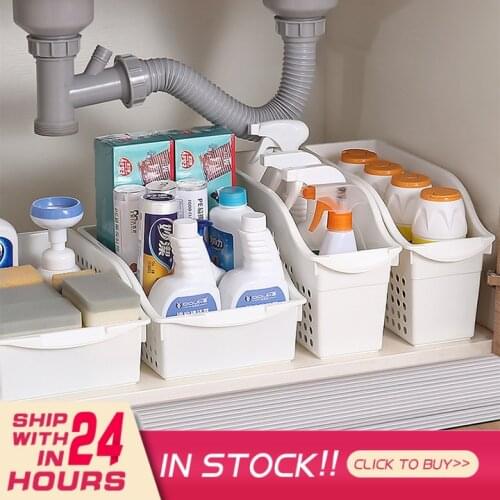 1 PC Tabletop Cabinet Kitchen Organizer Seasoning Bottle Storage Basket Refrigerator Fresh Spacer Storage Box Sundry Basket New