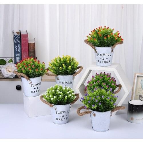 Small fresh simulation plants, iron art simulation flowers all over the sky star potted restaurant decoration home creative deco