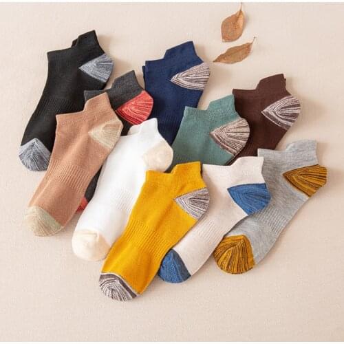 Cotton Mens Socks 10 Pairs/Lot Casual Deodorant Sport Socks Invisible Male Boat Socks Patchwork Spring/Summer Short Ankle Socks