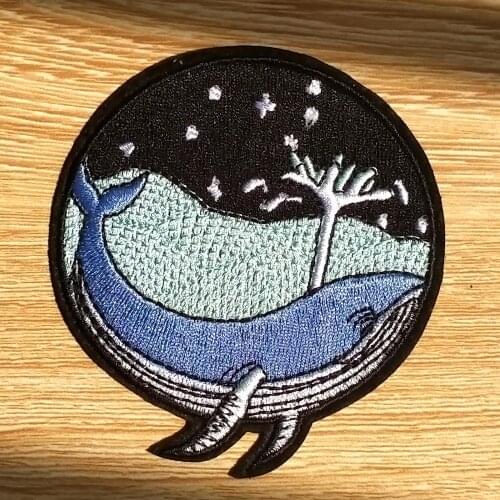 Animal Whale Patch Iron On Patches On Clothes Embroidered Patches For Clothing tiger Patch Sewing On Garment Apparel Accessory
