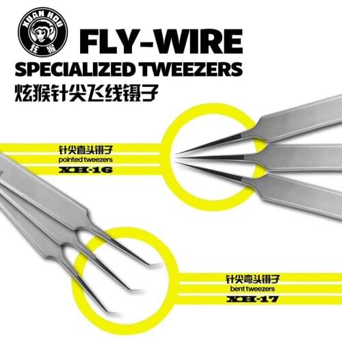 Stainless steel fly wire tweezers non-magnetic high hardness toughness pointed elbow Industrial grade tweezers