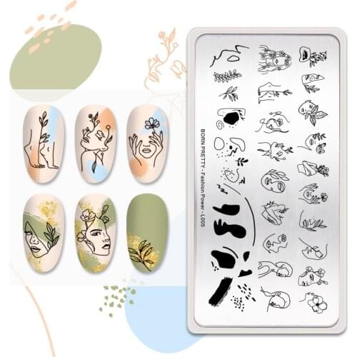 BORN PRETTY Fashion Power Nail Stamping Plates Artist Nail Art Template Stainless Steel Manicureing DIY Image Print Stencil Tool