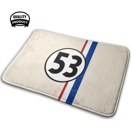 The Love Bug Soft House Family Anti-Slip Mat Rug Carpet Herbie Love Bug Car Movie Funny Awesome Stripe 53 Beetle Film Old