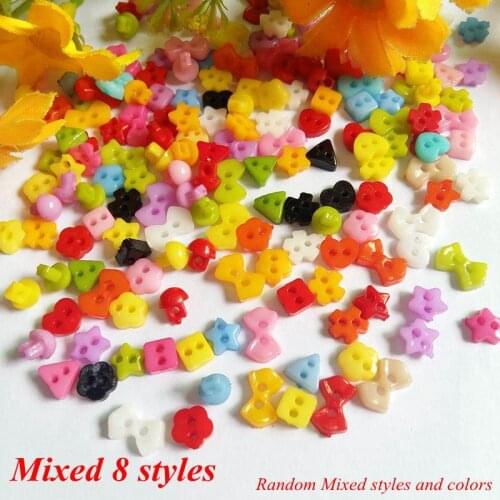 100pcs or 200pcs/lot About 6mm Mixed Mini Plastic Handmade Buttons for Scrapbooking craft Fashion Decorative buttons accessories