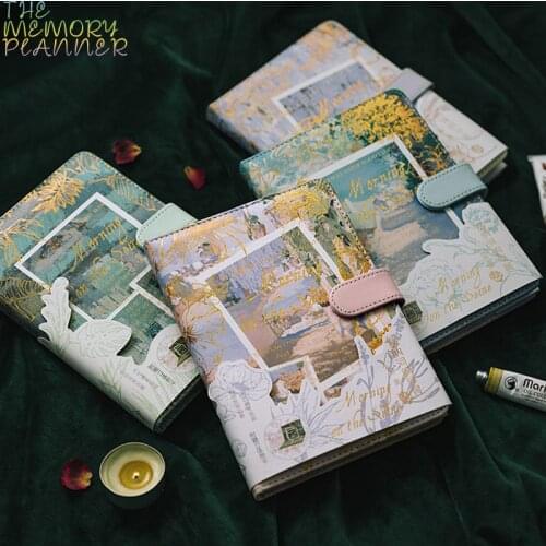 Seine River Morning Pu Magnetic Buckle Book Fashion Creative Hand Account Book Color Page Illustration Notebook