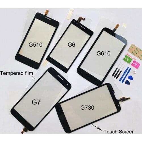 Touch Glass For Huawei Ascend G510 G6 G610 G7 G730 Touch Screen Digitizer Pane Panel Replacement Free Tempered glass Film