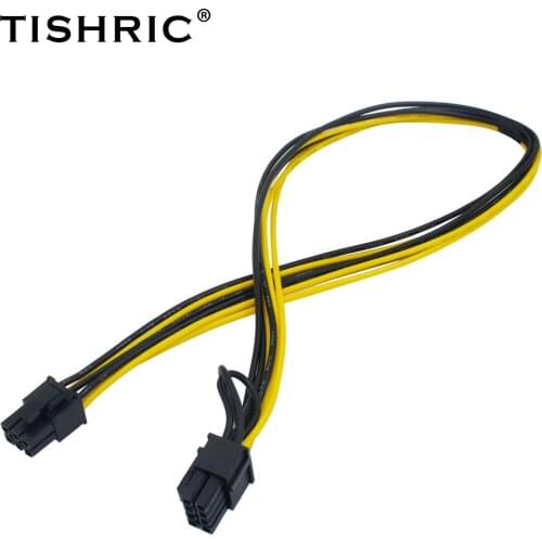 TISHRIC PCI-E Express GPU Pcie 6Pin To 8Pin 6+2 Pin VGA Graphic Video Card Adapter Power Supply Cable Mining Machine