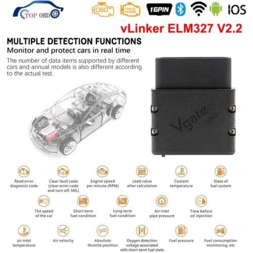 Vgate vLinker MC+ ELM 327 V2.2 Bluetooth 4.0 ELM327 OBD 2 OBD2 For Android/IOS Scanner WIFI Car Diagnostic Scan Auto PK OBDLINK