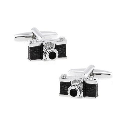WN High-end material crystal black camera cufflinks wholesale cufflinks cuff nails French shirt