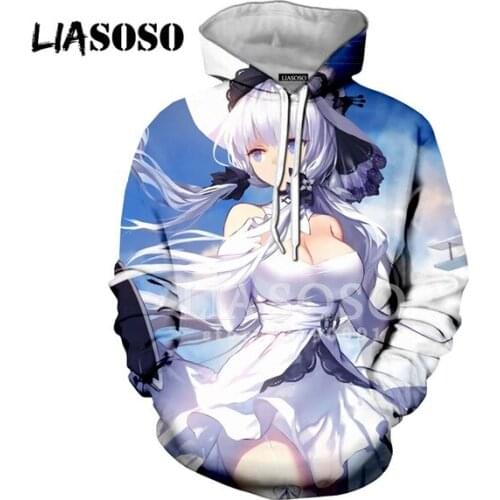 LIASOSO 3D Print Women Men Japan Anime Azur Lane Kawaii Girls Hooded Hoodies Sweatshirts Pullover Harajuku Streetwear