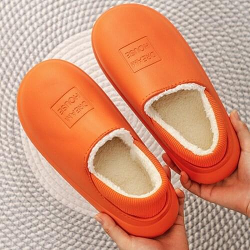 Winter Women Slippers Waterproof Warm Plush Ladies Platform Slip On Female Slipper Comfortable House Shoes Womens Footwear 2021