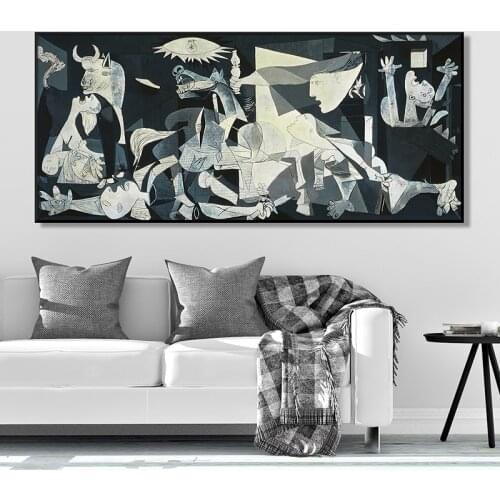 Famous Picasso Guernica Art Canvas Painting Reproductions Print on Canvas Posters Wall Art Picture for Living Room Home Decor