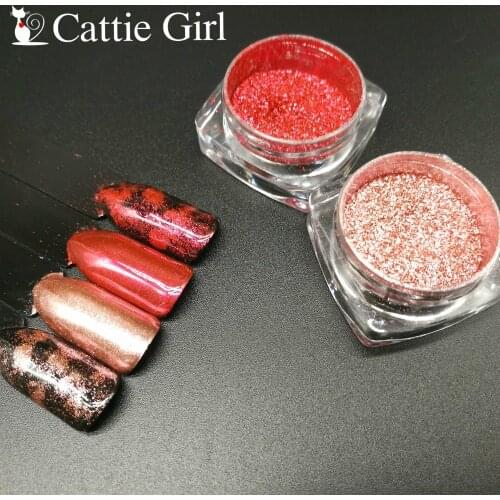 1box 2 Way Platinum Foil Flakes Pigment Mirror Flakies Effect Chrome Nail Powder Rose Gold Glitter Sequins Nail Gel Polish DIY