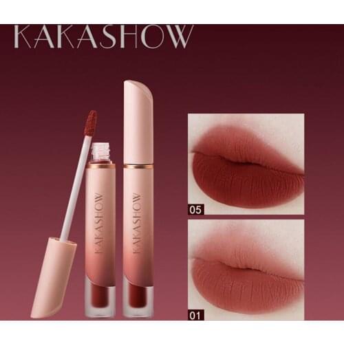 1 Pcs Lip Glaze Velvet Mud Matte Non-stick Highly Pigmented Not Easy To Fade Lip Gloss Natural Long Lasting Lip Makeup TSLM2