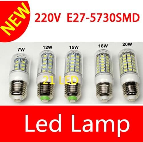 10PCS 5730Lampada LED Bulb E27 220V 240V Focos Bombillas LED Lamp Warm White Corn Lamparas Spot Light Tube Home Lighting