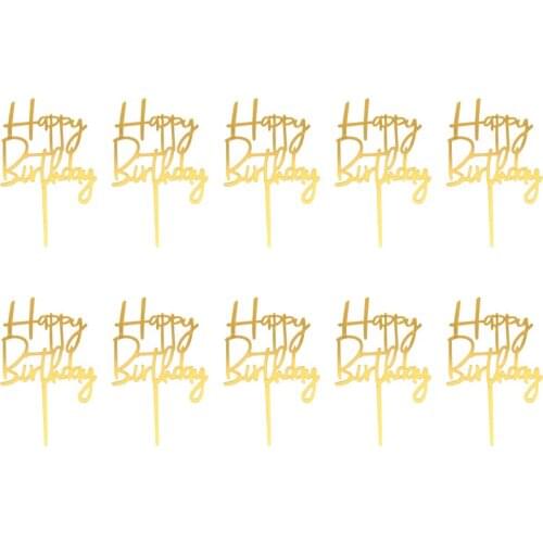 10Pcs Cake Topper Cake Inserts Cupcake Decor Party Supplies