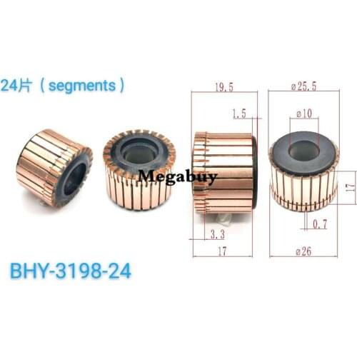 10x25.5x19.5mm 24p Copper Bars Alternator Electric Motor Commutator Copper Commutator Armature Commutator 3198-24