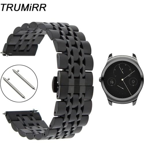 20mm 22mm Quick Release Watch Band for Ticwatch 1 46mm Ticwatch 2 42mm Stainless Steel Butterfly Clasp Strap Wrist Belt Bracelet
