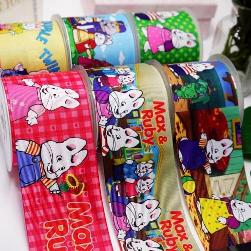 3 inch 75mm 38mm 25mm Characters Printed Grosgrain Ribbon 49269