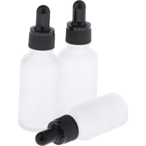 3Pcs 30ml Empty Frosted Glass Bottles, with Eye Droppers And Plastic Black Caps