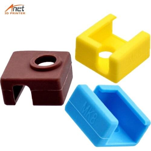 3PCS MK8 Hotend Silicone Sock Heater Block Protective Silicone Cover Case For 3D Printer Parts Blue/Brown/Yellow Colors