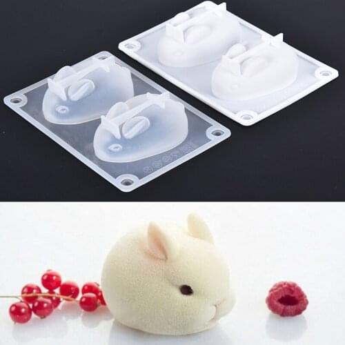 3D Easter Bunny Mold High Flexible Silicone Mousse Dessert Jelly Baking Candy Chocolate Ice Cream Mould Kitchen Bakeware Tools