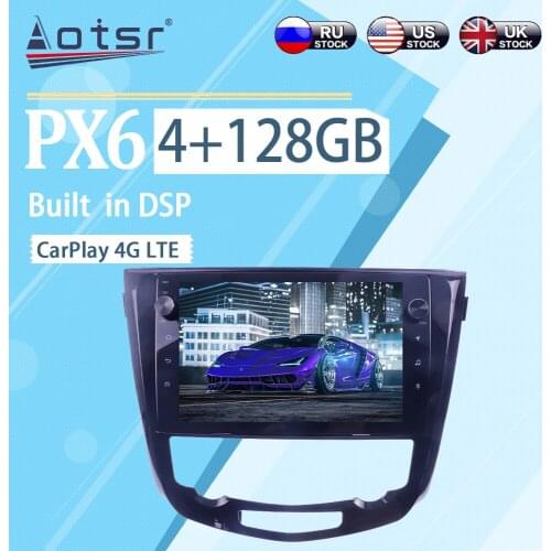 4+128GB For Nissan X-Trail Qashqai 2013 - 2017 Android 10 WIFI Carplay Car Multimedia Radio Player GPS Navigation Stereo Player