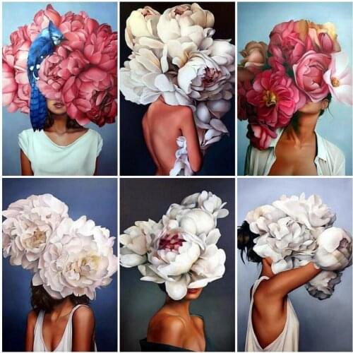 5D Diamond Embroidery Sale Portrait Diamond Painting Full Drill Square Flower Diamond Mosaic Girl Rhinestones Pictures