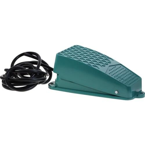 AC 250V 10A SPDT NO NC Nonslip Metal Momentary Power Foot Pedal Switch Green TFS-101
