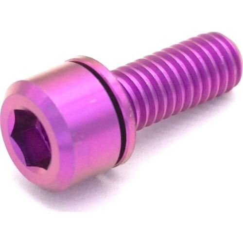 LOT 4 M6 x 18mm Purple TC4 GR5 Titanium Alloy Allen Hex Screw Column Cap Head Bolts For Bicycle