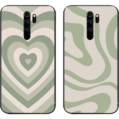 Abstract art liquid Swirl in Light Sage Green Phone Cases for Redmi 9A 8A 7 6 6A Note 9 8 8T Pro Max Redmi 9 K20 K30 Pro