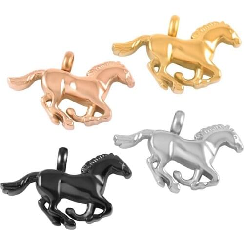 CMJ8669 10pcs/Lot Hot Sell Polished Horse Design Stainless Steel Cremation Urn Pendant Necklace Memorial Jewlery