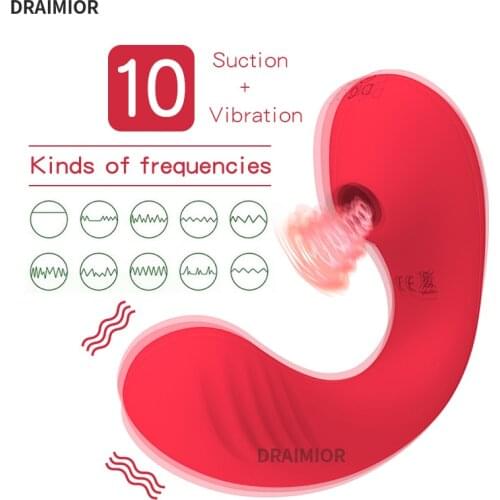 DRAIMIOR Clitoris Sucker Dildo Vibrator For Women Wear Under Penties Stimulator 10 Modes Vibration Adult Sex Toys For Female