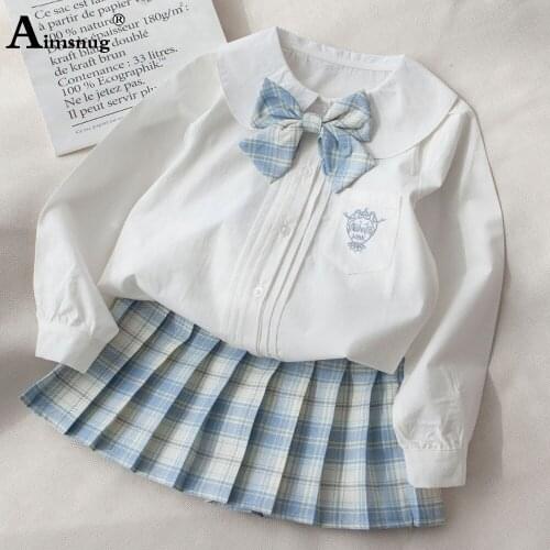 Kpop Style 2021 Autumn Skirt Dresses Kids Clothes Baby Girls Sweet Plaid Skirts Children Elastic Waist Pleated Skirts Mini Dress