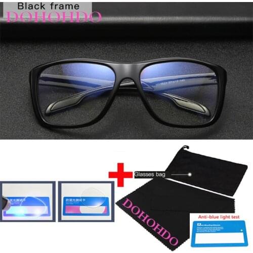 DOHOHDO 2021 New Fashion Anti Blue Light Glasses Men Black Big Spectacle Frame Computer Protection Eye Glasses Frame For Women