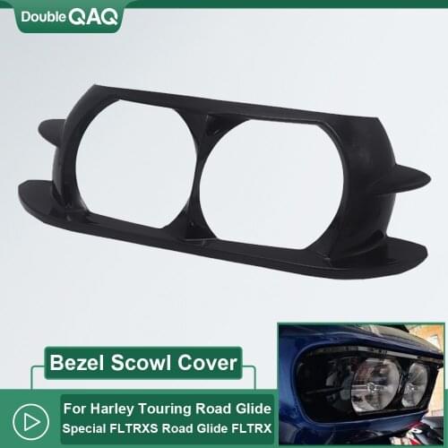 Dual Headlight Fairing Trim Bezel Scowl Headlamp Cover For Harley Touring Road Glide Special FLTRXS Road Glide FLTRX 2015-2019