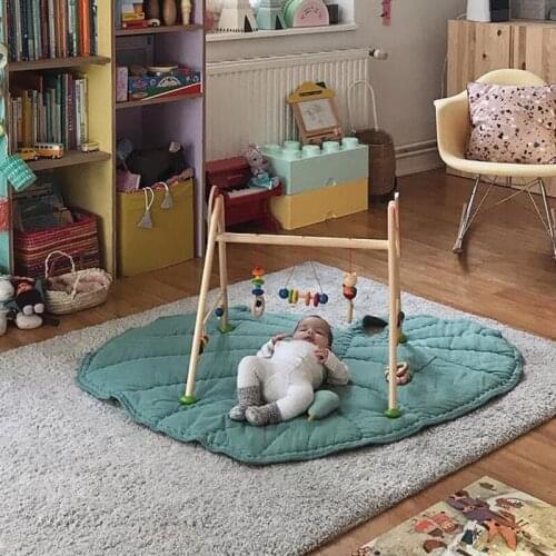 Ins home decor cotton tree leaf shape floor mat carpet baby crawling game Padded living room bedroom kids room carpet and rug