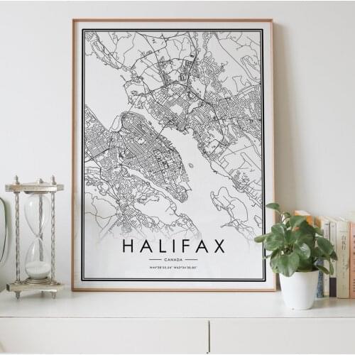 HALIFAX city map Nordic Living Room Decoration Canvas Poster Modern Home Decor Art Print Painting