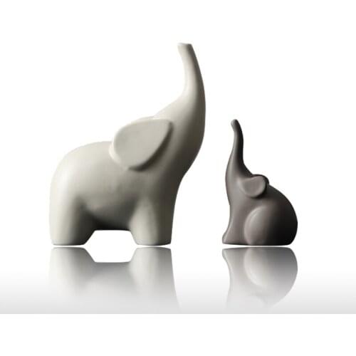 Ceramic Crafts Home Decor Elephant Figurines Desktop Cabinet Figurine Love Gift Lucky Decor