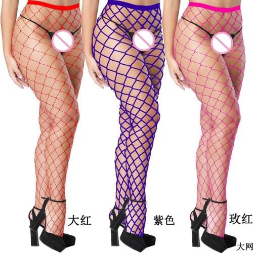 9PCS/LOT Women Pantyhose Multicolor Fishnet Stockings Small Middl Big Mesh Fishnet Tights Anti-hook Nylon Stockings Visnet Panty